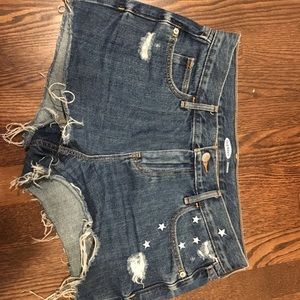Star denim shorts
